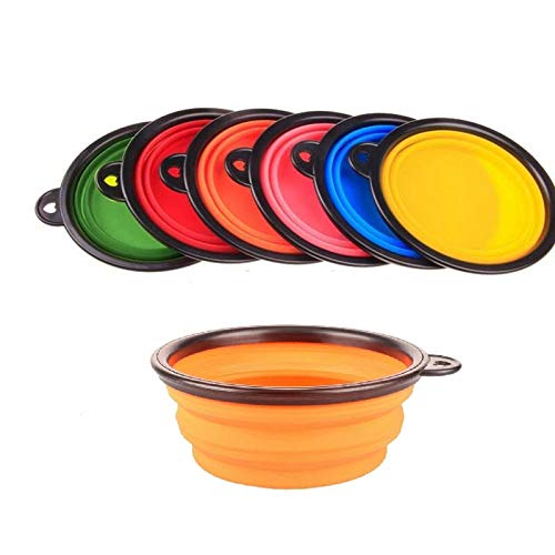 PETS EMPIRE Travel Bowl of The Brand Dogs Cats Pet Food Dish Foldable Bowl Drinking Bowl Water Bowl (Orange) Orange - PawsPlanet Australia