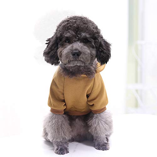 Idepet Dog Clothes Pet Dog Hoodies for Small Dogs Vest Chihuahua Clothes Warm Coat Jacket Autumn Puppy Outfits Cat Clothing Dogs Clothing Coffee - PawsPlanet Australia