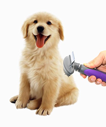 [Australia] - Hertzko Dog & Cat Comb and Deshedding Tool 2 in 1 Great Grooming Tool - Removes Loose Undercoat, Mats and Tangled Hair from Your Pet's Fur 