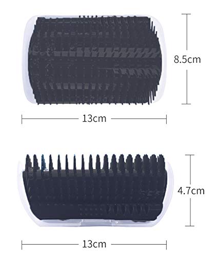 [Australia] - Hub's Gadget 2 Pack Cat Self Groomer, Wall Corner Massage Comb Grooming Brush Black 