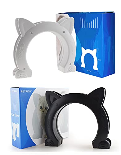 Cat Door Interior Pet Doors for Cats Kitty Shaped Hole Cat Gate Pass Fits Inside Door Hides Litter Box Furniture for Small Pets up to 21lbs Black - PawsPlanet Australia