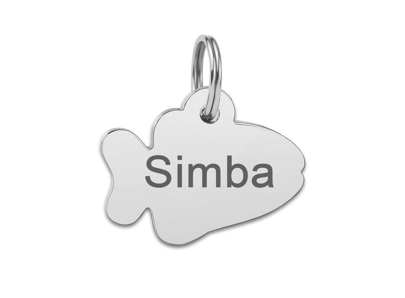 Do Not Feed Cat Collar with Personalised Engraved Fish Shaped ID Pet Tag (Blue) Blue - PawsPlanet Australia