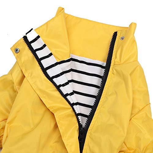 Ctomche Dog Raincoat,Waterproof Dog Raincoat,Lightweight Packable Jacket with Reflective Stripes for High Visibility Safety,Zip Up Dog Raincoat for Small Medium Large Dogs Yellow-XS X-Small(Length:28CM-30CM) - PawsPlanet Australia