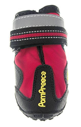 Lymenden Dog Boots,Waterproof Dog Shoes,Paw Protectors with Reflective and Adjustable Straps and Wear-Resisting Soles, 4pcs 8(Width 3.25'') Red - PawsPlanet Australia