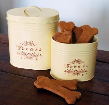 [Australia] - One for Pets Treat Canister Set – Pet Treats Jar Set Cream 