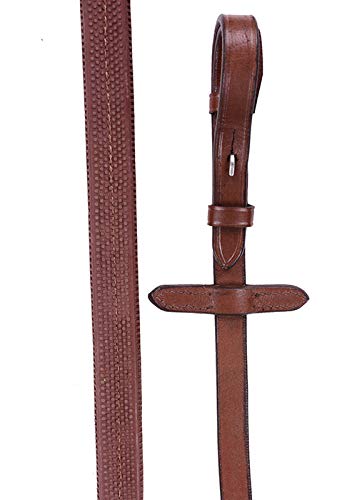 FORFURS Brown leather rubber reins (Cob) - PawsPlanet Australia