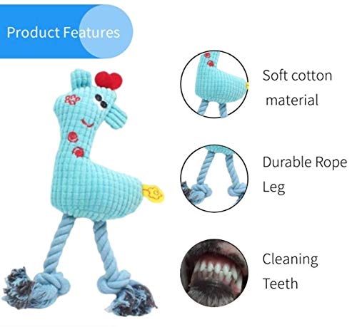 Xqpetlihai Dog Plush Squeaky Toys for Puppy Dog and Medium Dogs Chewing Teeth Health Dog Interactive Chew Toys Tails Plush Durable Toys (Blue) BLUE - PawsPlanet Australia