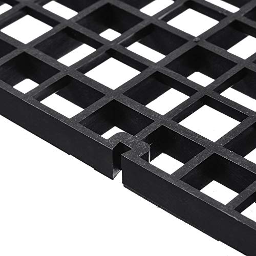RLECS 2pcs 30cm x 15cm Plastic Grid Divider Tray Egg Crate Louvre Aquarium Fish Tank Bottom Isolation, Black - PawsPlanet Australia