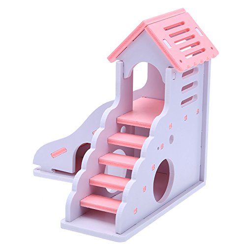 LWINGFLYER Hamster Stair Ladder,Hamster House,Ladder and Resting Platform Set for Hamster,Hamster Climbing Toys Pink - PawsPlanet Australia