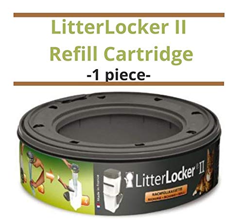 LitterLocker II Refill Cartridge- 1 Unit, Hygienic Disposal System For Soiled Cat Litter, Environmentally Friendly Cartridge, Completely Hygienic Deodorizer, Traps Odours - PawsPlanet Australia