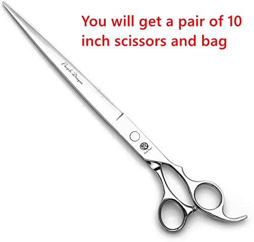 Purple Dragon 5"/5.5"/6"/6.5"/7"/7.5"/8"/9"/10" Sharp Edge Hair Cutting Shears Pet/Puppy/Cat Grooming Scissors with Bag - Perfect for Barber or Dog Groomer 10 inch - PawsPlanet Australia