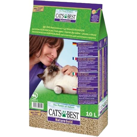 Cat's Best Smart Pellets, 100% plant-based cat litter, innovative clumping litter for cats made from non-stick active wood fibers - stops carry-out, 5 kg / 10 l 10 l / 5 kg - PawsPlanet Australia
