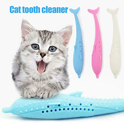 Enow Cat Catnip Toy, Newest Cat Toothbrush Silicone Fish Shape, Catnip Toys Simulation Fish Flop Cat Toy Shape Teething Pet Silicone Molar Stick Teeth with Catnip Pet Toys - PawsPlanet Australia