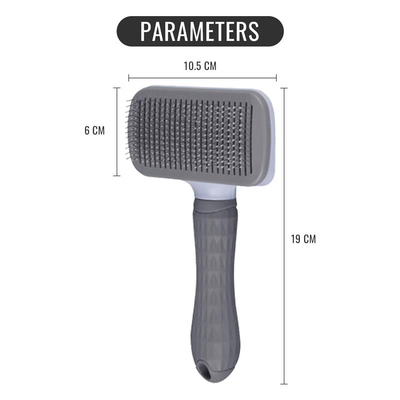 Edipets, cat brush, dog brush, long hair, self-cleaning, steel and silicone bristles, remove dead hair, ergonomic, pet accessories (gray) gray - PawsPlanet Australia