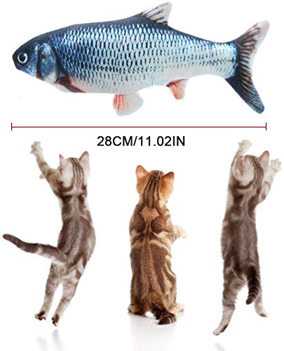 [Australia] - Jootopia Floppy Fish cat Toy, Electric Moving Catnip Kicker Toys, Interactive Dancing cat Toys for Indoor Cats Mackerel 