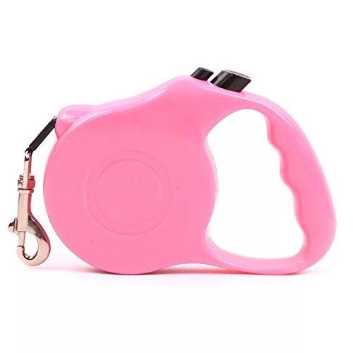 EXTENDED DOG BLEAD Retractable Dog/Puppy/CAT Auto Retract Lead/Leash 5M LONG 20KG (PINK) Pink - PawsPlanet Australia