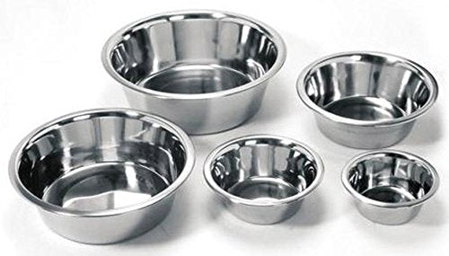 [Australia] - Bonka 800008 Stainless Steel Standard 1 Quart Bowl Cage Cup Dish Bird Dog Food Water 