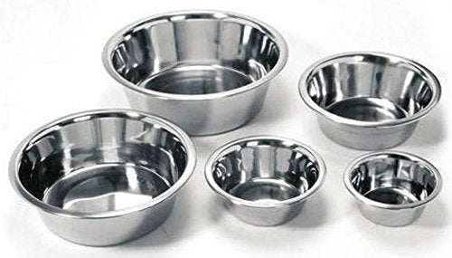 [Australia] - Bonka Bird Toys 800009 Stainless Steel Standard 2 Quart Bowl Cage Cup Dish Bird Dog Food Water Large Pet Dogs Cat Puppy Dishes Metal Feeder Bowls 