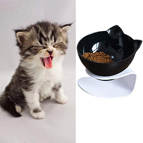 VieVogue Cat Double Food Bowl Pet Food Bowl with Raised Stand Pet Feeding Bowl Perfect for Cats and Small Dogs (Single bowl) Single bowl - PawsPlanet Australia