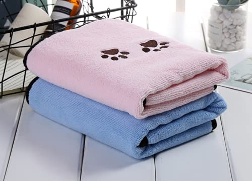 LALFPET Dog Bath Towel Cat Bath Towel Microfiber Absorbent Towel Soft Comfortable Pet Supplies for Small, Medium, Large Dogs and Cats Blue - PawsPlanet Australia