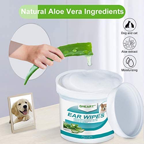 GHEART Dog Ear Wipes, Ear Cleaner Pads for Dogs and Cats, Ear Wipes for Dogs - 100 Ultra Soft Cotton Pads with Aloe Extract, Convenient and Easy to Use Easy to Use - PawsPlanet Australia