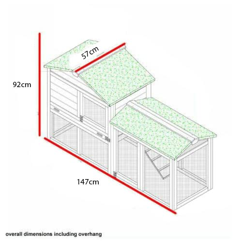 BUNNY BUSINESS The Grove Double Decker Rabbit/Guinea Pig Hutch and Run EXTRA DEPTH WITH FLOOR (COVER ONLY, NO COVER) COVER ONLY - PawsPlanet Australia