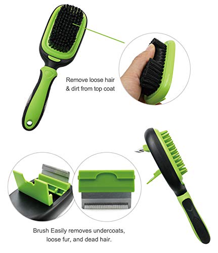 [Australia] - PetHaven Dog Brush & Cat Brush 5 in 1 Pet Grooming Kit Shedding De-Matting Slicker Comb for Undercoat Long Short Haired Small Medium Large-Pet Hair Remover Dog Accessories & Dog Nail Trimmer 