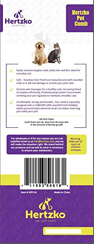 Hertzko Flea Comb for Dogs and Cats – Closely Spaced Metal Pins Removes Fleas, Flea Eggs, And Debris from Your Pet’s Coat - Great for Short Hair Areas. - Long Handle for Extra Comfort! - PawsPlanet Australia