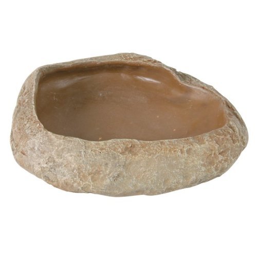 Trixie Reptile Steppe Rock Decoration Water and Food Bowl, 15 x 3.5 x 12 cm - PawsPlanet Australia