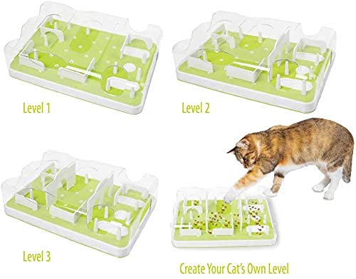 ALL FOR PAWS Interactive Puzzle Cat Feeder, Treat Maze Toy for Cats - PawsPlanet Australia