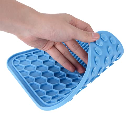 Lick Mat for Dogs 15x15 cm : Food-grade Silicone : Suction cups for grooming and showering : Slow Release Dog Feeding Mat : Use with Peanut Butter and treats - PawsPlanet Australia