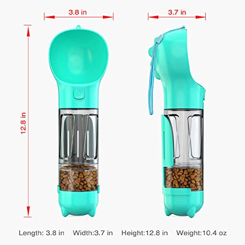 Portable Dog Travel Water Bottle，Multifunctional Pet Water Dispenser with Food Container Bowl and Garbage Bag for Drinking,Eating and Walking，Suitable for Dogs and Cats. - PawsPlanet Australia