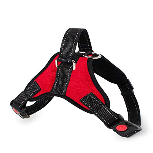 Non Pull Dog Harness Adjustable Pet Puppy Walking Strap Vest Soft Chest Belt UK SWIZZPETS (RED, MEDIUM) RED - PawsPlanet Australia