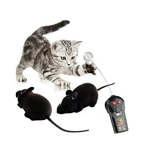 Digital baby Novelty Funny RC Wireless Remote Control Rat Mouse Toy for Cat Dog Pet Black,Gray,Brown (Black) - PawsPlanet Australia