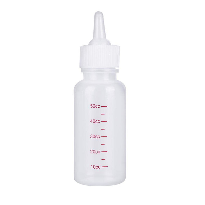 Oumefar 50ml Pet Nursing Feeding Bottle Newborn Pet Milk Feeding Bottle Milk Feeder With Brush Small Dog Puppy Cat Kitten Pet Supplies - PawsPlanet Australia