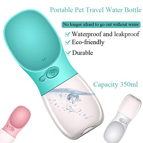 Dog Water Bottle,Portable Pet Water Bottle Leak Proof Dog Water Dispenser for Pets Outdoor Walking, Travel Blue 12oz(350ml) - PawsPlanet Australia