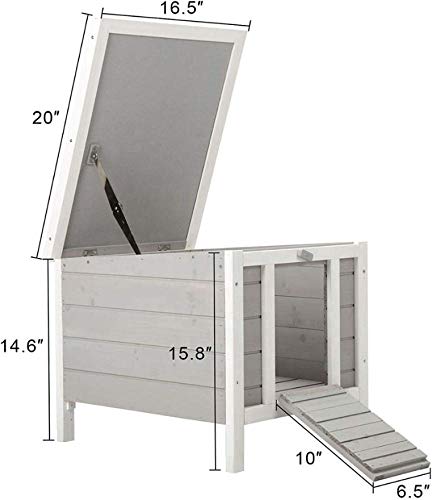 BUNNY BUSINESS Cat/Puppy/Rabbit/Guinea Pig Wooden Hide House - 50 x 42 x 43cm (Grey) GREY - PawsPlanet Australia