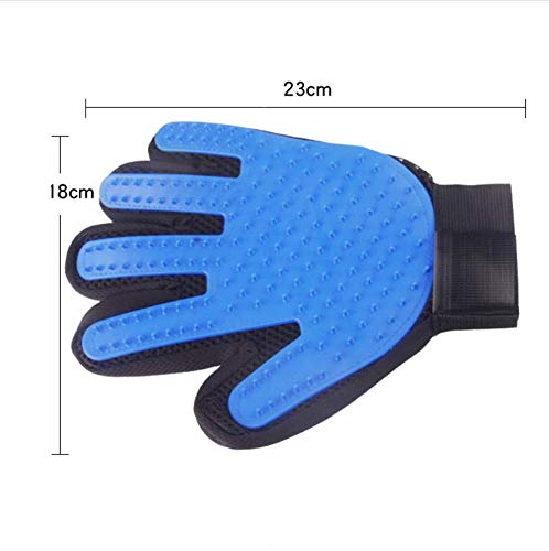 Pet Dog Cat Cleaning Deshedding Brush Bathing Hair Remover Brush Glove (1 Pair Left and Right Hand) (Blue) Blue - PawsPlanet Australia