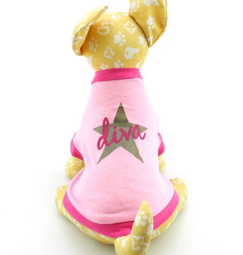 [Australia] - smalllee_lucky_store Diva Star Shirt for Small Dogs Large 