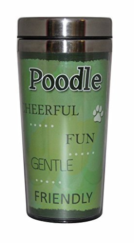 [Australia] - E&S Pets Stainless Steel Poodle White Tumbler, 16 oz 