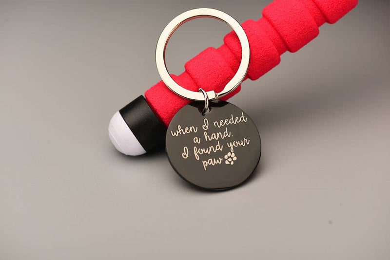 Happy Birthday Gifts for Dogs Cats Pet Bereavement Gifts for Women Men Pet Owners Dog Cat Tag - When I Needed a Hand I Found Your Paw Keyring - PawsPlanet Australia