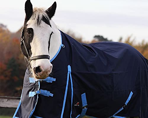 Jump Equestrian No Fill Turnout Horse Rug Waterproof Turnout Horse Rug 600D Navy (5'3'') 5'3'' - PawsPlanet Australia