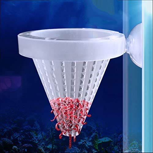 [Australia] - WEAVERBIRD Aquarium Cone Red Worm Feeder Fish Tank Shrimp Feeder Plastic Fish Feeding Cup with Suction, 4 Pcs 