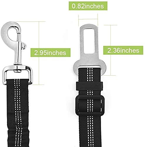 elloLife [2 PACKS] Dog Seat Belts for Car, Headrest Restraint Puppy Safety Adjustable Dog Car Seatbelts and Strong Leash Leads Accessories for Dogs Cats Pets, Black - PawsPlanet Australia