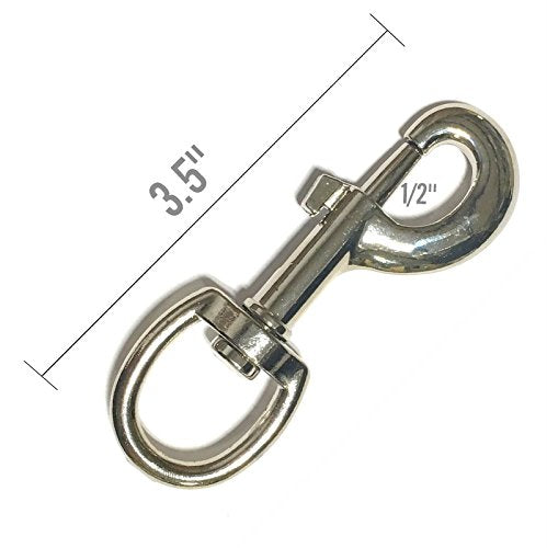 [Australia] - ALAZCO 4pc 3.5'' Inch by 1/2-Inch 70 Lbs Round Steel Swivel Eye Bolt Snap Hook Multipurpose Pet Leash Flag Pole Key Chain Clothlines Tarp Cover - Nickel Plated 