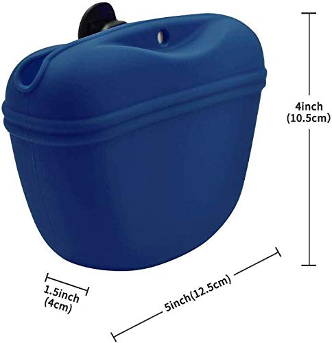 RoyalCare Silicone Dog Treat Pouch-Small Training Bag-Portable Dog Treat Bag for Leash with Magnetic Closure and Waist Clip[US Design Patent] dark blue - PawsPlanet Australia