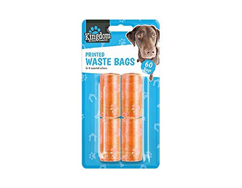 Deluxe Printed Pet Dog Cat Poo Disposal Waste Bags Scoop Doggy Poop Bag - Pack of 60 Bags UK by Lizzy® - PawsPlanet Australia