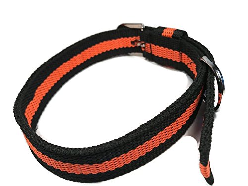 Smarty Pawnts Premium Cotton Dog Collar, Orange and Black (Large) Large - PawsPlanet Australia