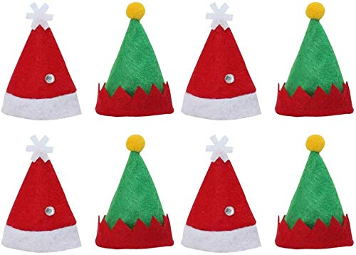 Amosfun 48pcs Mini DIY Christmas Hat Elf Christmas Cap Lollipop Top Wraps Toppers Wine Bottle Cap for Lollipop Candy Cover Decorations Craft - PawsPlanet Australia