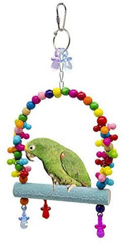 Wonninek 8 Package Bird Parrot Hanging Swing Chewing Perches Ring Tone Toys arrot Bite Toy for Parrot, Small Bird,Budgie Parakeet, Parrot,Cockatiel Macaw - PawsPlanet Australia